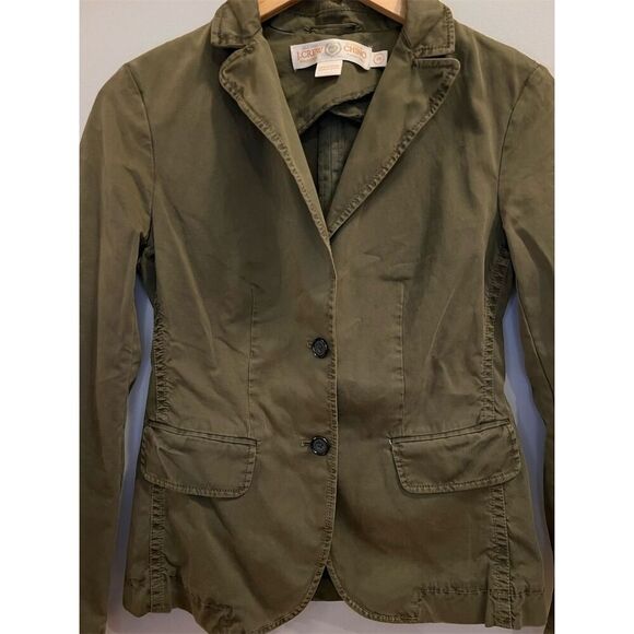 J. Crew Women's Broken-In Chino Twill Jacket Size 2 Green - Picture 2 of 5